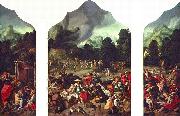 Lucas van Leyden Triptych with the Adoration of the Golden Calf oil painting artist